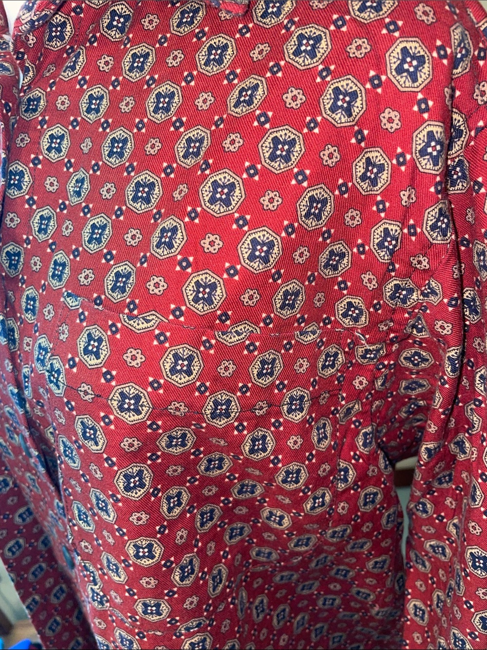 Homemade Red Patterned Button-Up Shirt - Picture 3 of 8
